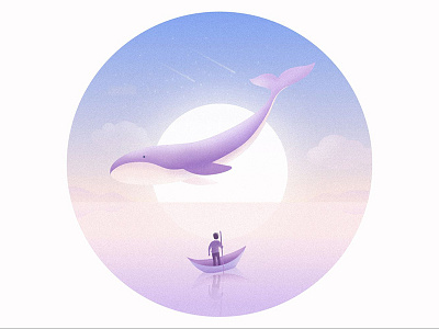 The dream about whale illustration