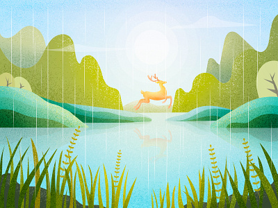 Grain Rain（the 24 solar terms） design illustration illustrator