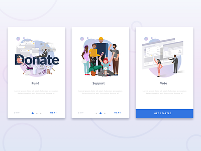 Onboarding Flow with supporting Illustrations