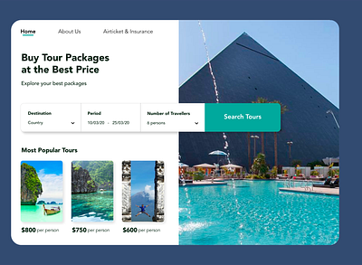 Travel Guide design illustration illustrator simple typography ui ux web website