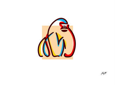 Gorilla animal flat illustration illustrator logo minimal simple vector