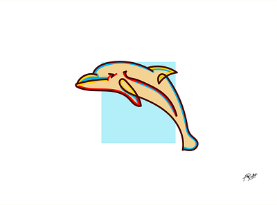 Dolphin art design flat graphicdesign icon illustration illustrator logo minimal simple vector