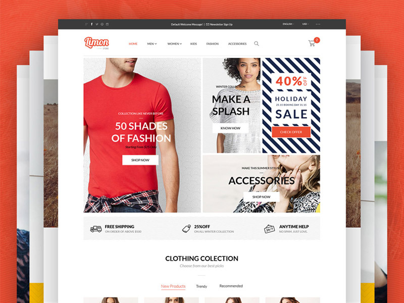 Limon - Ecommerce PSD Template by Uzeir Mansuri on Dribbble