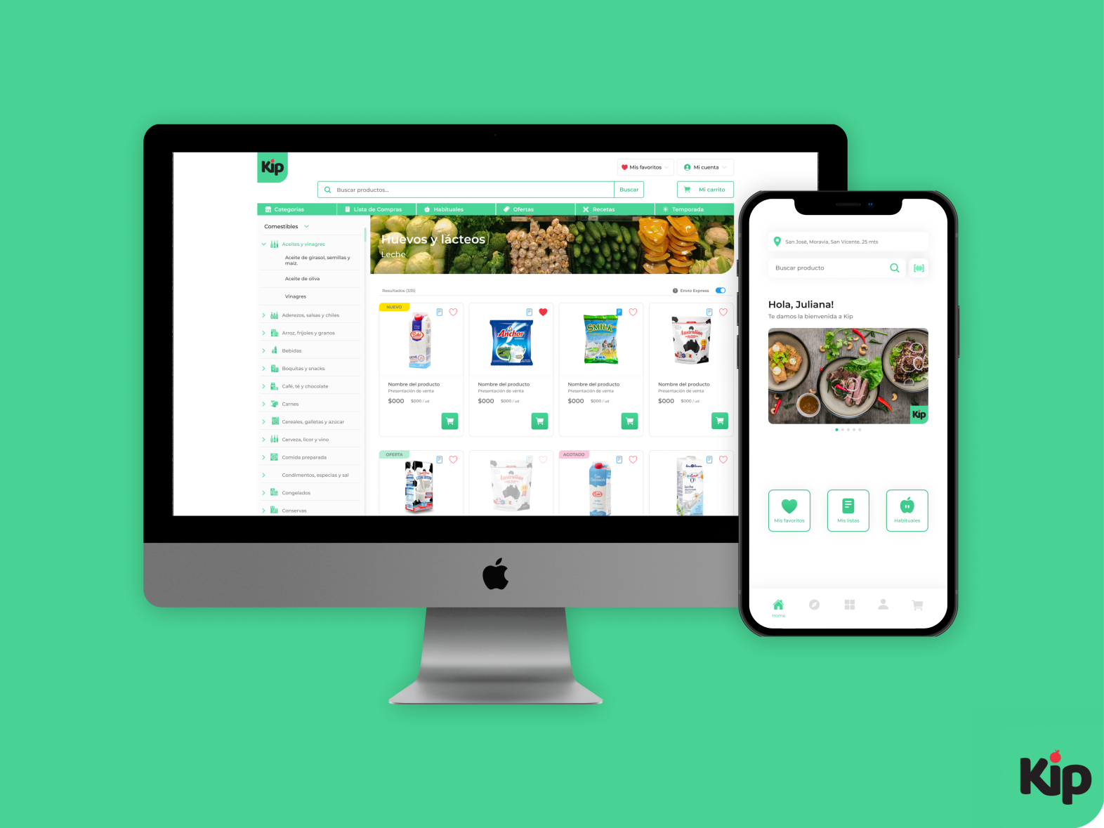 KIP online supermarket by Natalia Morera on Dribbble