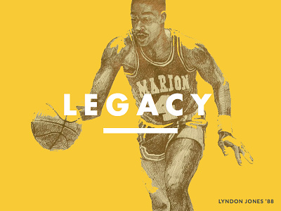 Legacy banner basketball drawing futura illustration minimal pen simple white yellow