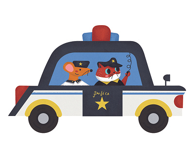 police car design illustration