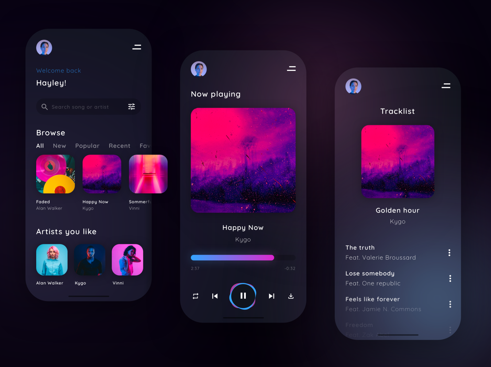 Music Player By Henrik Larsen Toft On Dribbble