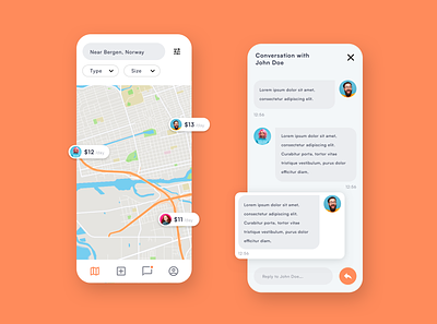 Booking app android app booking chat design ios map message ui ux