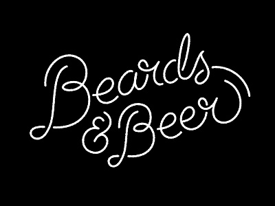 Beards & Beer custom hand drawn script typography