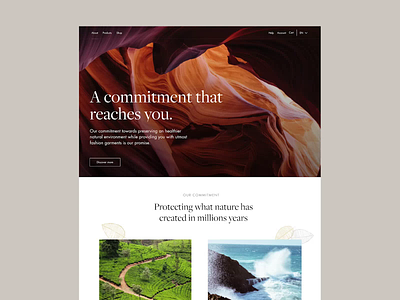 Dalbiondo Sustainability Page animated desktop design ecommerce fashion page layout sustainability typeface typography website