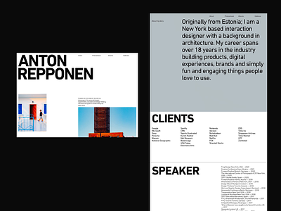 Photographer Anton Repponen Portfolio branding design editorial layout grid layout layout composition photography portfolio typography ui visual design web desing website website design