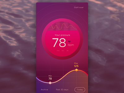 Heartbeat interface colourful dashboard flat graph ios medical mobile ui stats user interaction user interface design