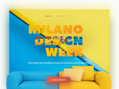 Design Week Website blue colourful contrast design fancy ui ui website ui yellow