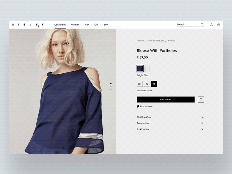 Fashion ecommerce PDP ecommerce ecommerce interaction ecommerce ui fashion interaction design web design