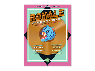 Royale Poster dj music poster retro tiger