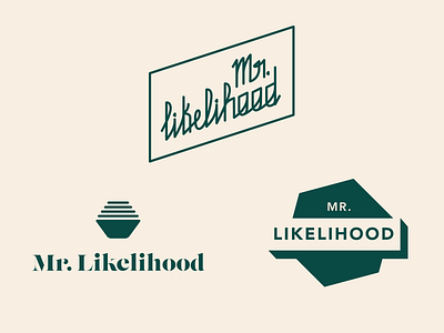Mr. Likelihood Logos branding identity likelihood logo modern pentagon typography
