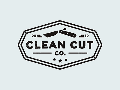 Clean Cut Revisited badge blade diamond gif identity logo mark razor