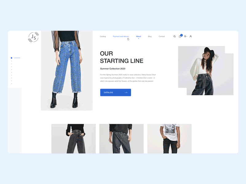 Jeans Shop UI Homepage animation brand clothes design ecommerce fashion fashion brand interface minimalism shop ui ui ux ux website