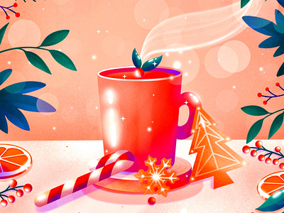 Tea Time christmas draw drawing drink illustration illustrator ipadpro procreate tea winter
