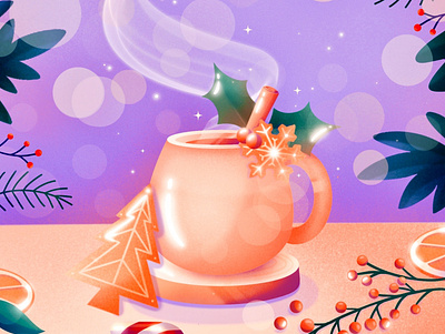 Tea Time 2 artwork christmas creation draw drawing flat design graphic design illustration illustrator ipadpro procreate winter