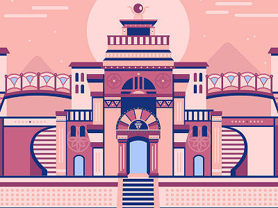 Temple #4 adobe architecture art artistic artwork creation drawing flatdesign illustration illustrator landscape temple