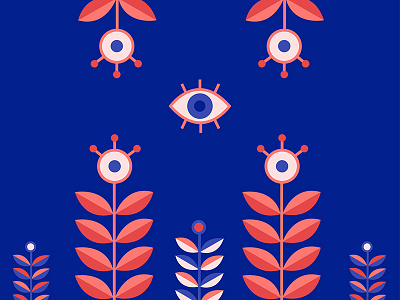 See You artwork blue colorful eyes flower graphic design illustration illustrator pattern strange