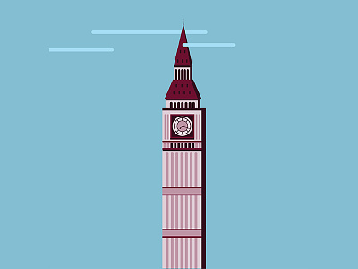 London architecture artwork bigben blue creation illustration illustrator landscape london sky travel