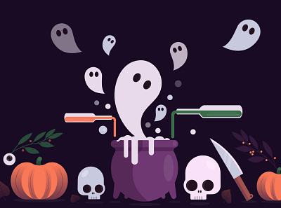 Ghost autumn creation flat design flatdesign ghost ghosts graphic design graphicdesign graphicdesigner halloween halloween design halloween party illustration illustrator october pumpkin ui