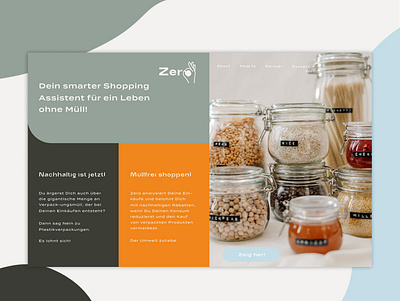 Zero — landingpage app app design digital landingpage school project speculative design sustainability ui ux web zerowaste