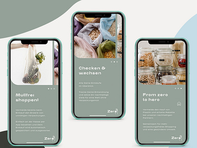 Zero — onboarding app app design digital onboarding school project speculative design sustainability ui ux web zerowaste