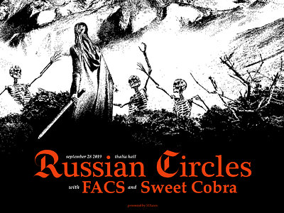 Russian Circles FACS Sweet Cobra dungeons dragons gig poster screenprint show poster