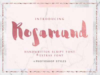 Rosamund script font & Extras + PS Styles