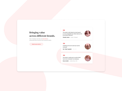 Branchify Testimonials Concept box shadow card philippines shadows testimonial testimonials ui ui design uiux ux ux design website