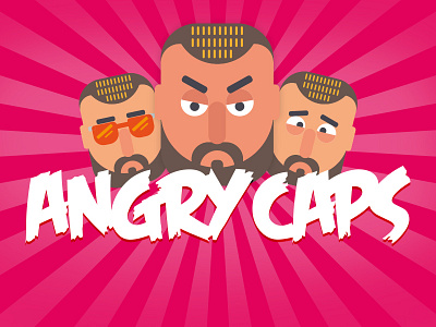 Angry Caps animation characters dribbble game illustrations illustrator invitation pink puppet