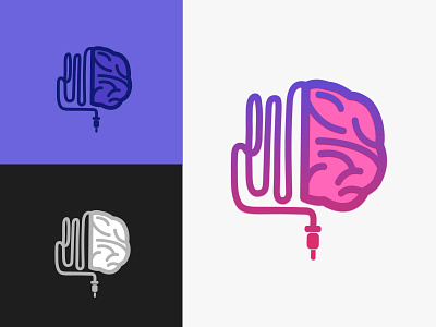 Mind Plug branding cartoon cute design flat icon illustration logo mind minimal plug plugin vector