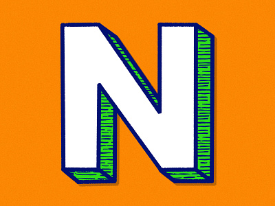 N design graphic procreate retro typo typography