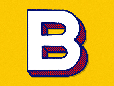 B design graphic procreate retro typo typography