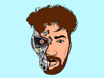 BRENT X TERMINATOR affinitydesigner graphic illustration portrait robot sience fiction terminator vector