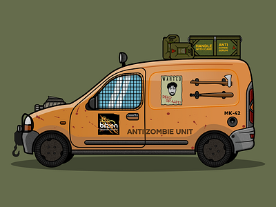 Bilzen Auto Apocalypse style affinitydesigner apocalypse bilzen car design fantasy flat design graphic illustration vector zombie