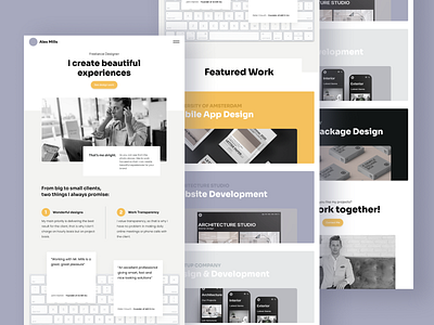 Personal Portfolio Landing Page color combination designer portfolio landing page landing page design personal portfolio portfolio portfolio design portfolio website resume cv resume template typography ui ux