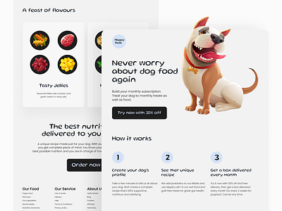 Pet Food Subscription Landing Page color palette delivery service design figma figma design food delivery food delivery service illustration landing landing page logo marketing site pets subscription box ui ui design ux ux design web website