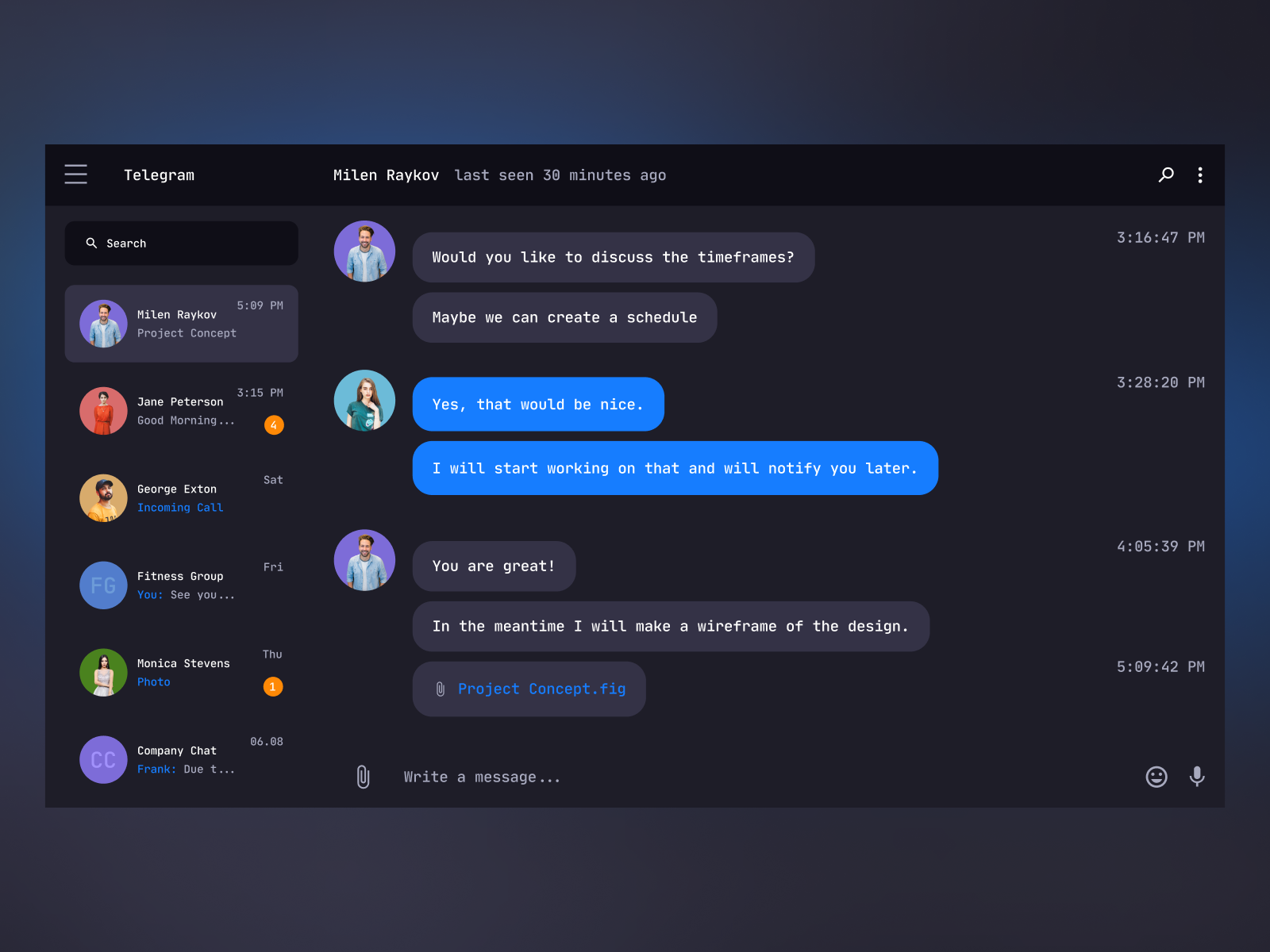 Chat Web App by UI Scout on Dribbble