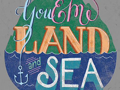 You and Me Land and Sea hand type land and sea photoshop printable type valentines day