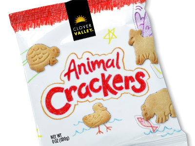 Animal Crackers Pack animal crackers crayon packaging typography