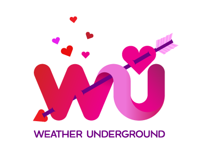 WU Valentines Logo logo love pink valentines weather weather underground