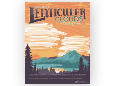 Lenticular Clouds Poster cloud lenticular poster weather weather underground wpa