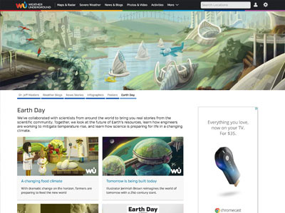 Earth Day Microsite climate change earth day illustration weather underground
