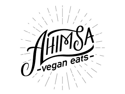 Ahimsa Vegan Eats lettering logo typography vegan