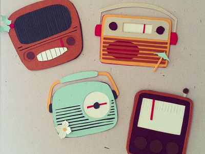 Little Paper Radios illustration paper radio