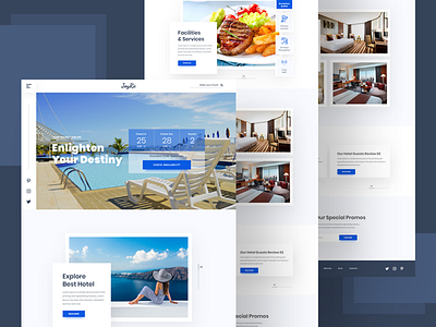 Hotel Booking Website Concept agency booking holiday hotel luxury reservation resort restaurant tourism travel vacation webdesign